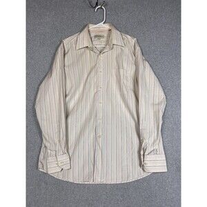 Tommy Bahama Size 16 -34/35 Blue Striped Long Sleeve Button Up Shirt ,Hong Kong